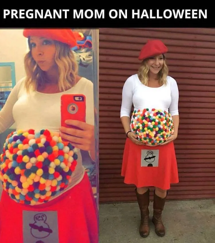 Gum Ball Machine Costume for Pregnant Women
