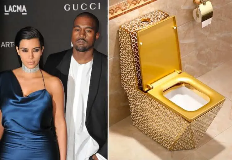 Kim Kardashian and Kanye West: Gold-Plated Toilets
