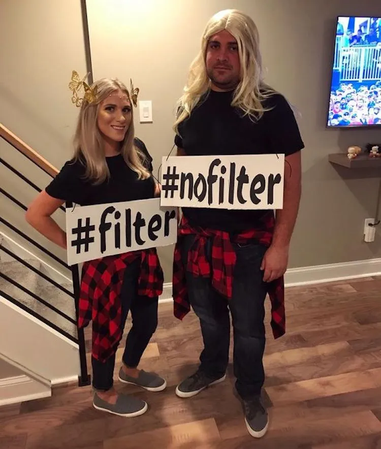 Filter and No-Filter Couples Costume
