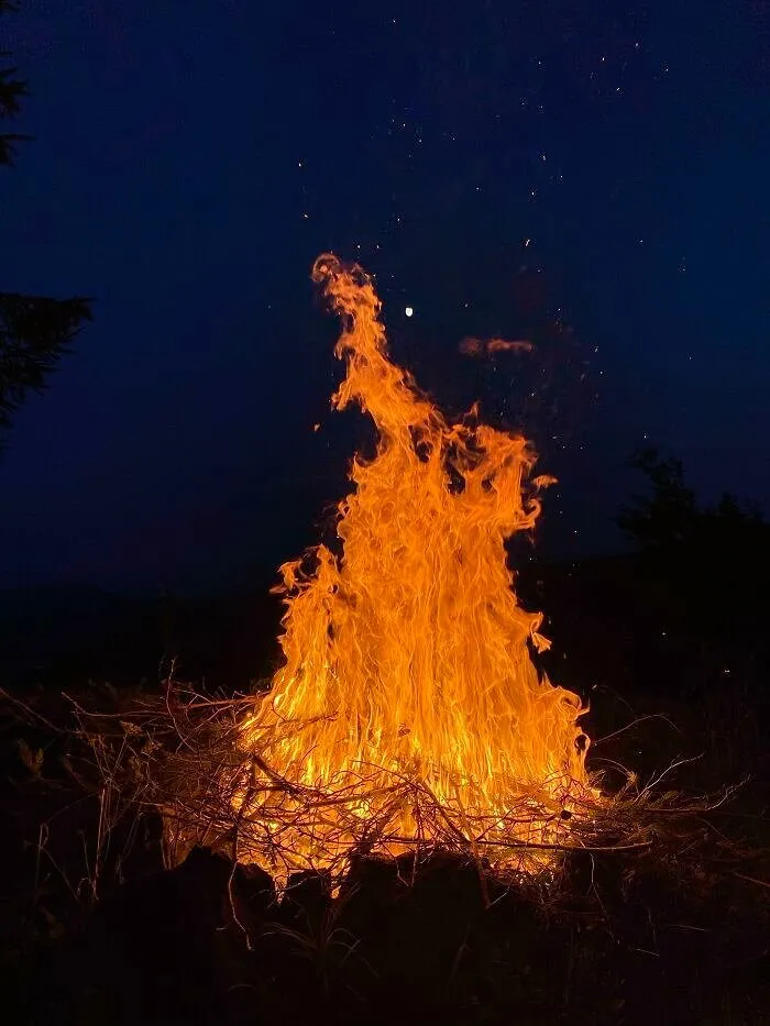 A Detailed Photo Of A Bonfire
